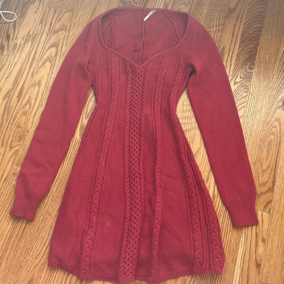 Free People Small World Mini Red Dress - Picture 2 of 2